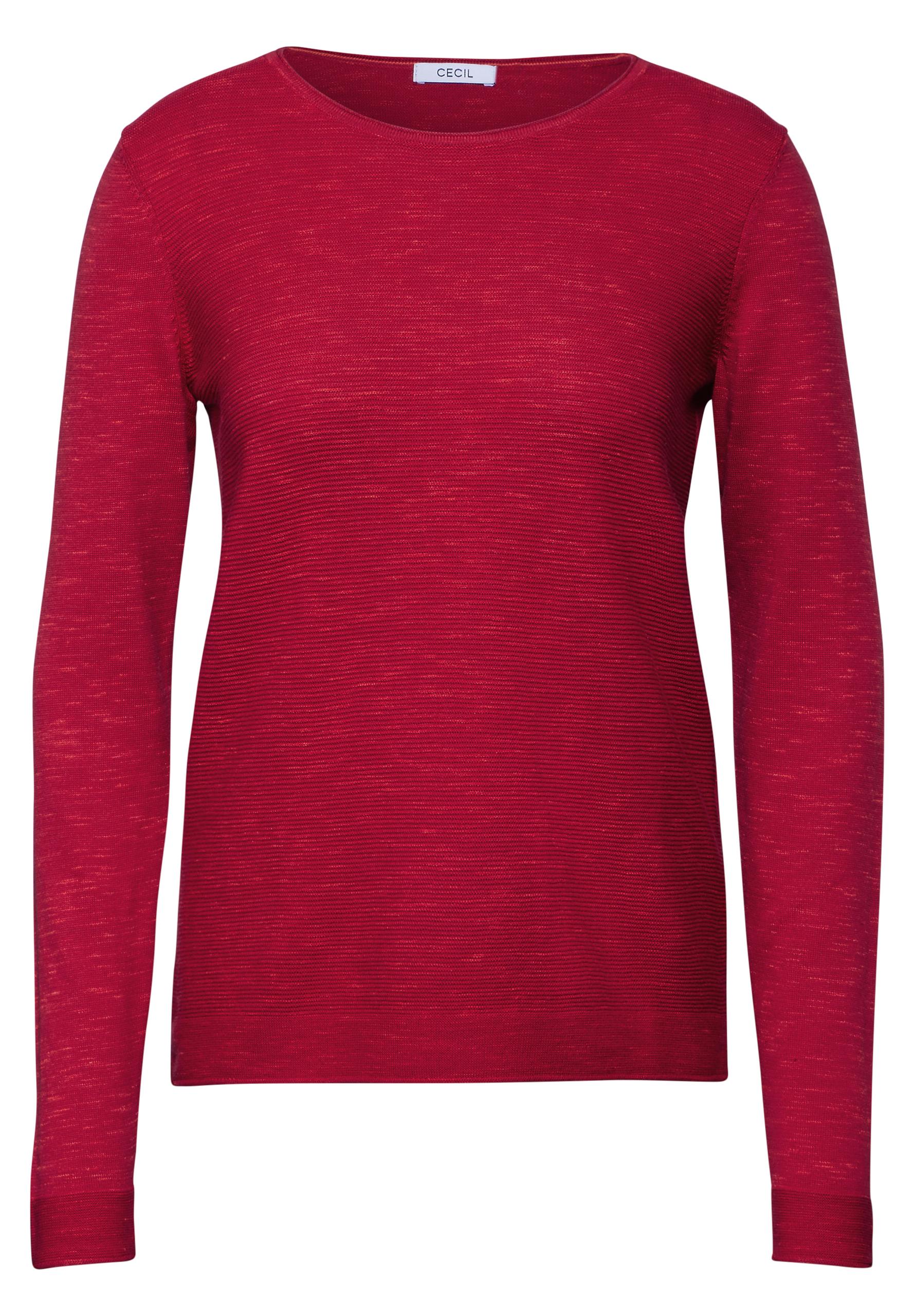 Strukturpullover L - Heather Granita Red Melange
