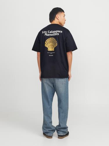 JORPAROS EASTER SKETCH TEE SS CREW N LN L Locker geschnitten - Black