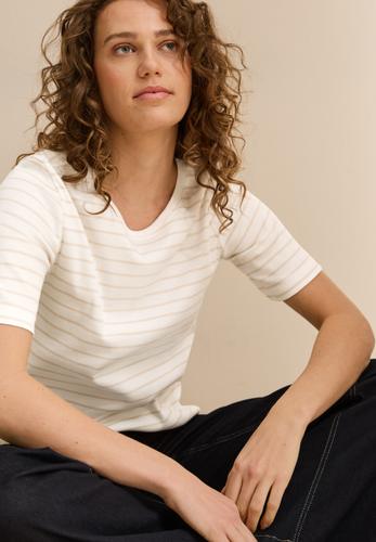 Gestreiftes T-Shirt M - Vanilla White