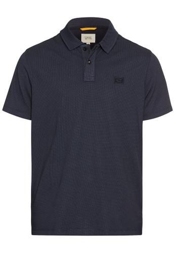 Kurzarm Poloshirt aus reiner Baumwolle Blau XL