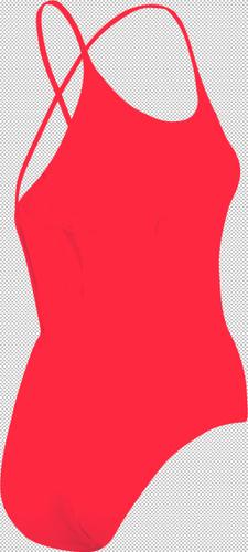 PUMA Damen Badeanzug SWIM WOMEN V-NECK CROSSBACK SW S in Rot