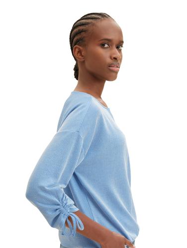 Loose Fit Langarmshirt mit Raffärmeln XL Loose Fit - Small Mid Blue White Stripe