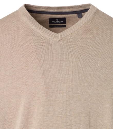 Pullover mit V-Ausschnitt uni 004430 XL - Beige