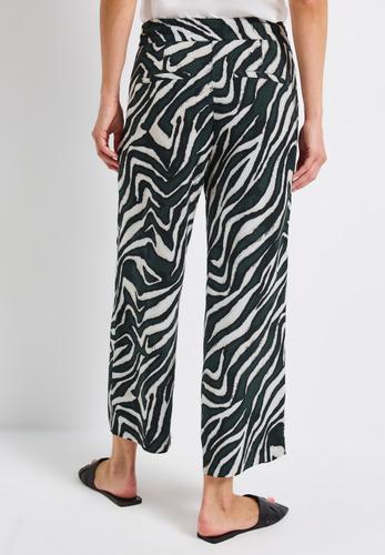 Gemusterte Wide Leg Hose 36/7/8 Hosen - Pine Grove Green