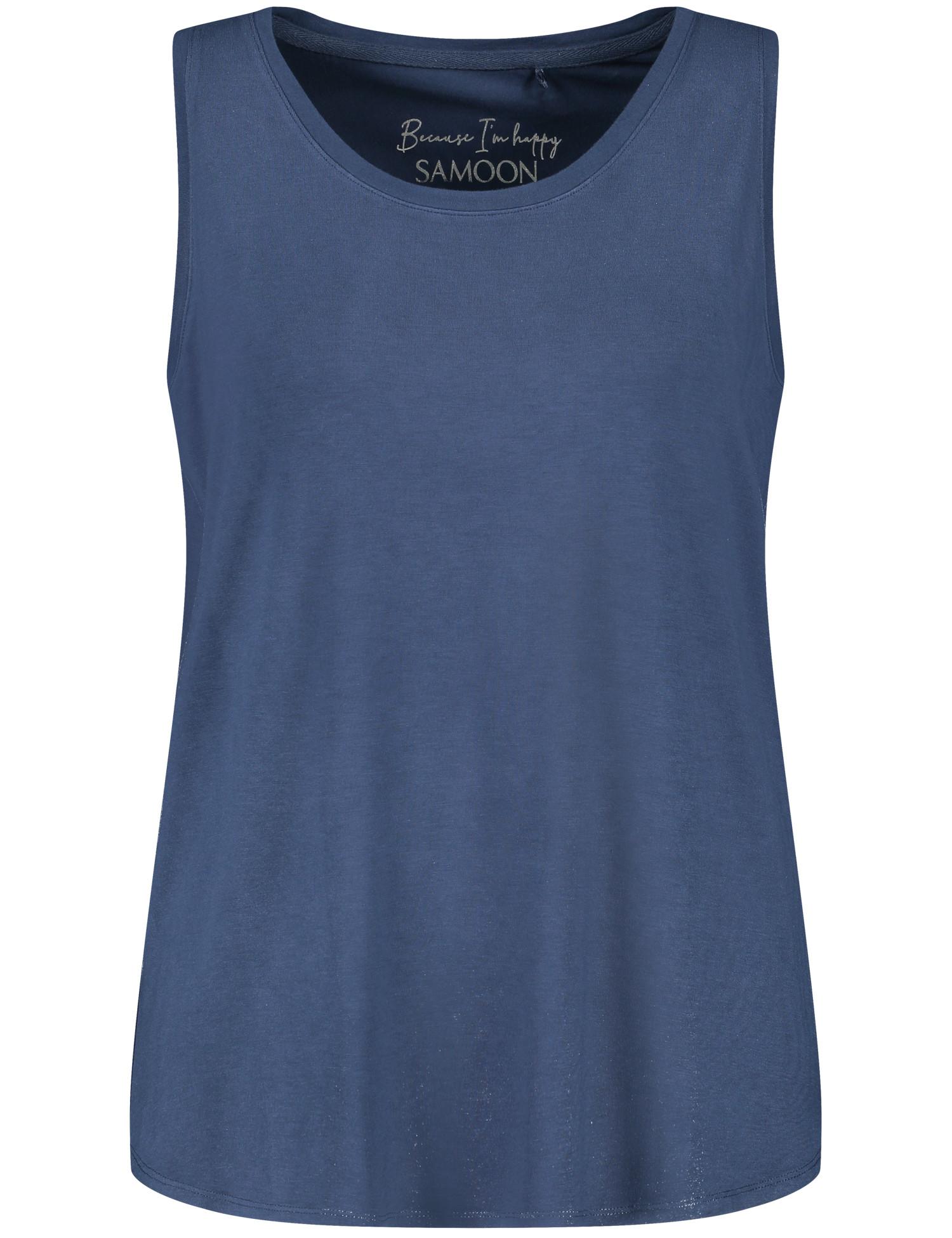 Basic-Top mit Seitenschlitzen 46 Figurumspielend - Mood Blue