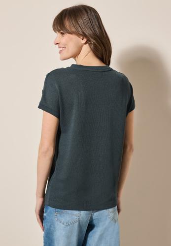 Strukturshirt mit Knöpfen L - Slate Khaki