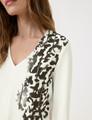 Langarmshirt mit Print 46 Figurumspielend - Offwhite Gemustert