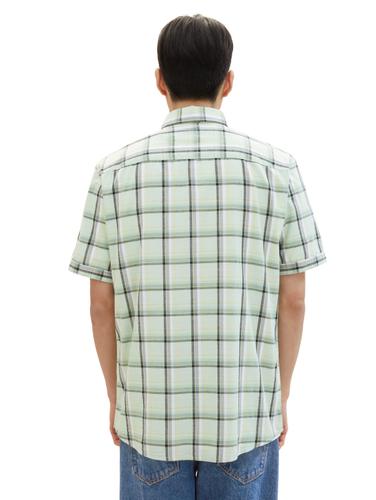 Kurzarmhemd mit Karomuster XL Regular Fit - Light Green Multicolor Check