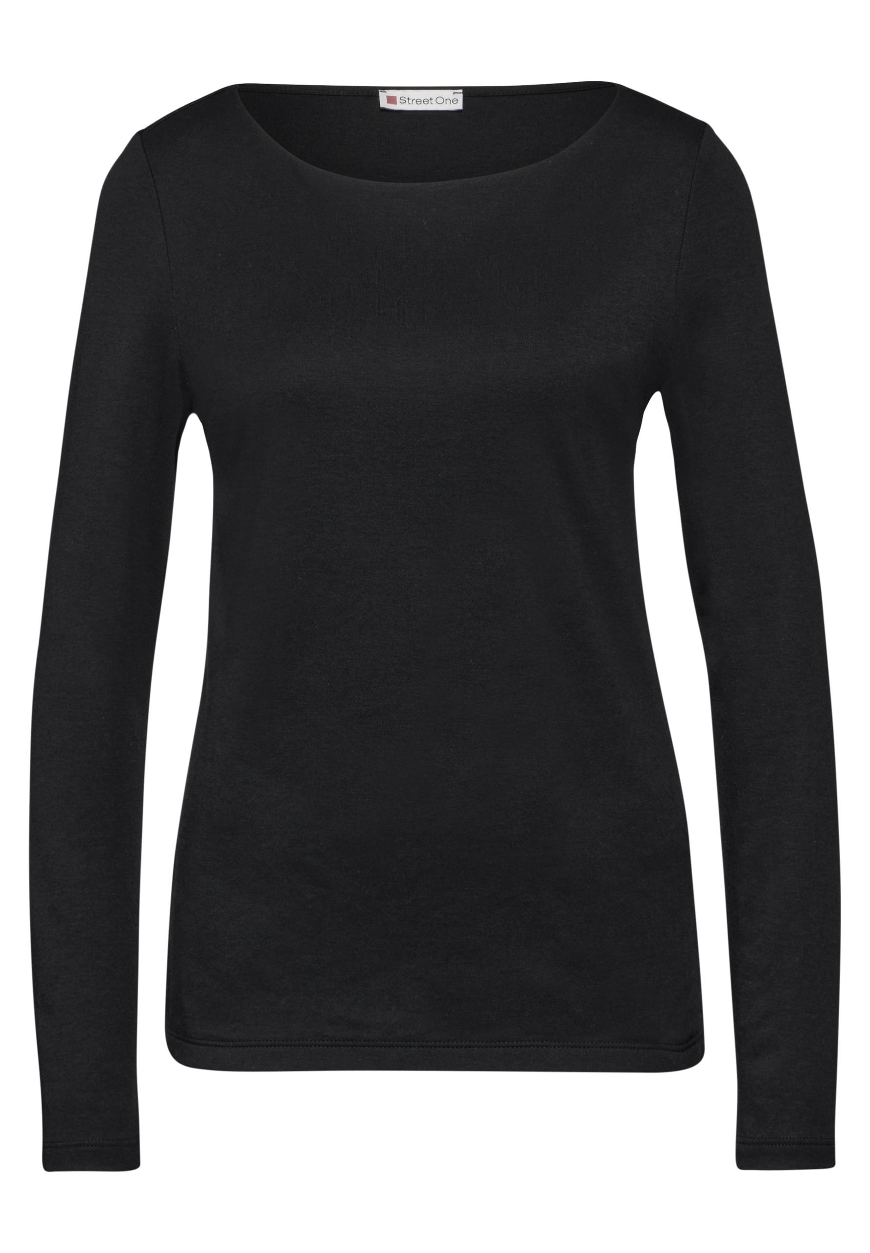 Shirt mit U-Boot-Ausschnitt 38 - Black