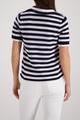 Ajour-Polo-Pullover mit Strasssteinen 40 - Marine Ringel