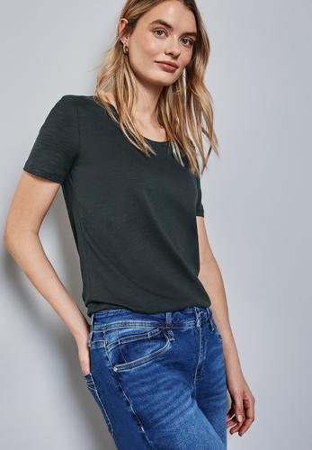 Basic T-Shirt in Unifarbe 36 - Hunter Green