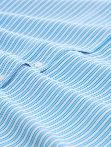 Bluse aus Viskose XL Regular Fit - Vertical Blue White Stripe