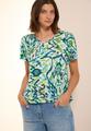Bedrucktes Leinen-Look Shirt L - Green Lagoon
