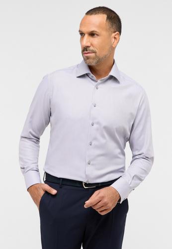 Hemd Fischgrat Langarm 42/Langarm - 65cm MODERN FIT - Grau