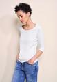 Basic T-Shirt mit 3/4 Arm 34 - White