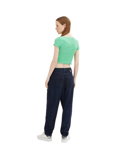Cropped T-Shirt mit Ziernähten XL Cropped Fit - Strong Green