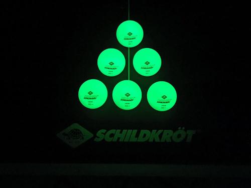 DONIC SCHILDKRÖT TT-Ball GLOW IN THE DARK POLY 40+, 6 Stück - in Schwarz