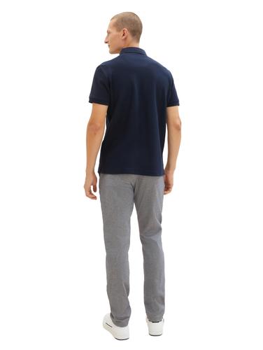 TTTRAVIS SLIM Chino Hose mit Gürtel 34/34 Slim Fit - White Navy Zig Zag Structure