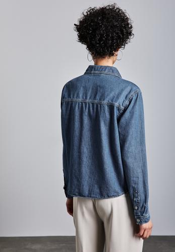 Kurzes Jeanshemd 36 - Medium Blue Clean