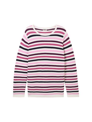 Plus Size - Strickpullover aus Bio-Baumwolle 46 Regular Fit - Berry Knit Stripe Design