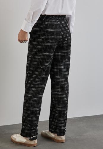 Karierte Bouclé Hose 34/30 - Black