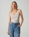 OPUS Tanktop »Ina« mit schmalen Trägern - Beige / 42