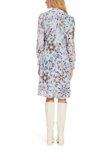 Bedrucktes Kleid aus Viskose-Crêpe Blau 38