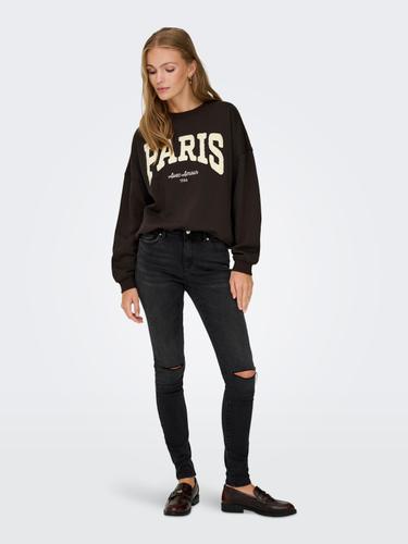 JDYMESA L/S O-NECK EMB SWEAT JRS NOOS L Normal geschnitten - Ganache