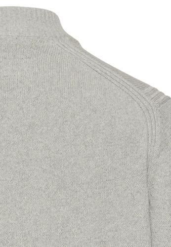 Strickjacke mit Stehkragen M Regular Fit - Stone Gray
