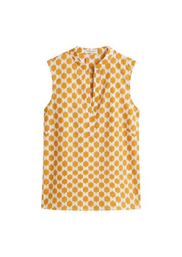 Ärmellose Print-Bluse flared 34 Regular Fit - Multi/ Golden Yellow