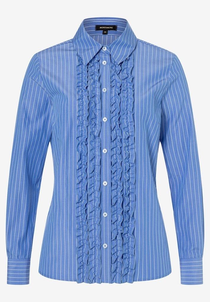 Streifenbluse mit Rüschen blau/weiß Frühjahrs-Kollektion Blau 42