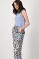 Wide-Leg-Hose mit Ornamentmuster 38 - Schwarz Gemustert