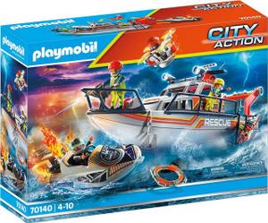 Playmobil® Konstruktions-Spielset »Seenot: Löscheinsatz mit Rettungskreuzer (70140), City Action«, Made in Europe