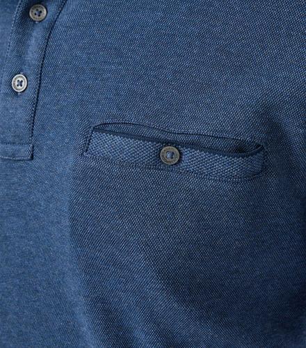 Polo-Shirt Langarm gestreift XXL - Blau