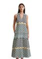 Leinenkleid flared 38 Relaxed Fit - Multi/ White Cotton