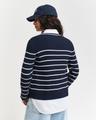 Gerippte Strickjacke mit Marinestreifen S - Evening Blue