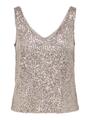 ONLANA S/L V-NECK SEQUINS TOP JRS M Normal geschnitten - Pumice Stone