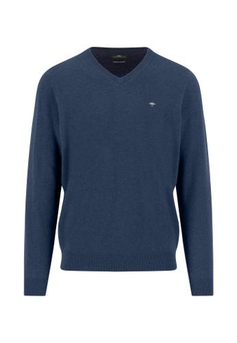V-Neck, Merino Cashmere S Casual Fit - Night