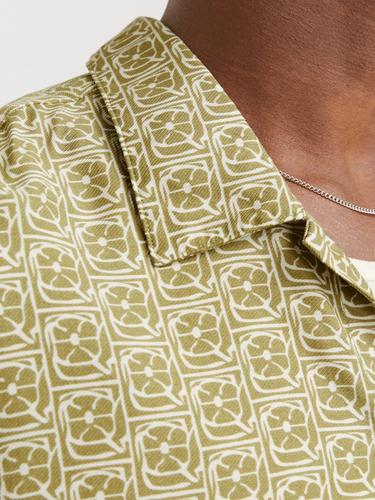 JORMARSHALL ISLINGTON AOP SHIRT SS SN L Weit geschnitten - Cedar