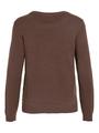VIRIL O-NECK L/S KNIT TOP - NOOS XL Normal geschnitten - Coffee Bean
