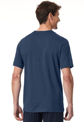 T-Shirt V-Ausschnitt Blau 52