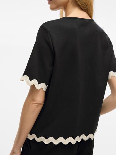 VICALISA O-NECK 2/4 TOP M Normal geschnitten - Black Beauty