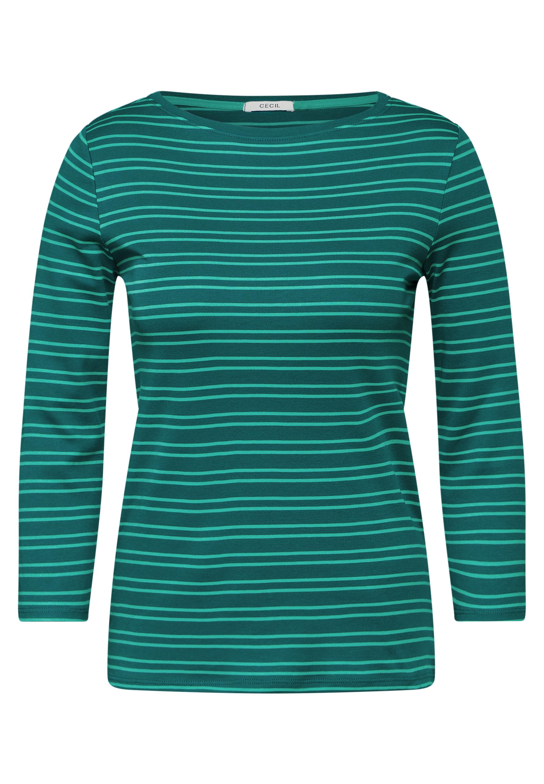 Gestreiftes Shirt XL - Petrol Green