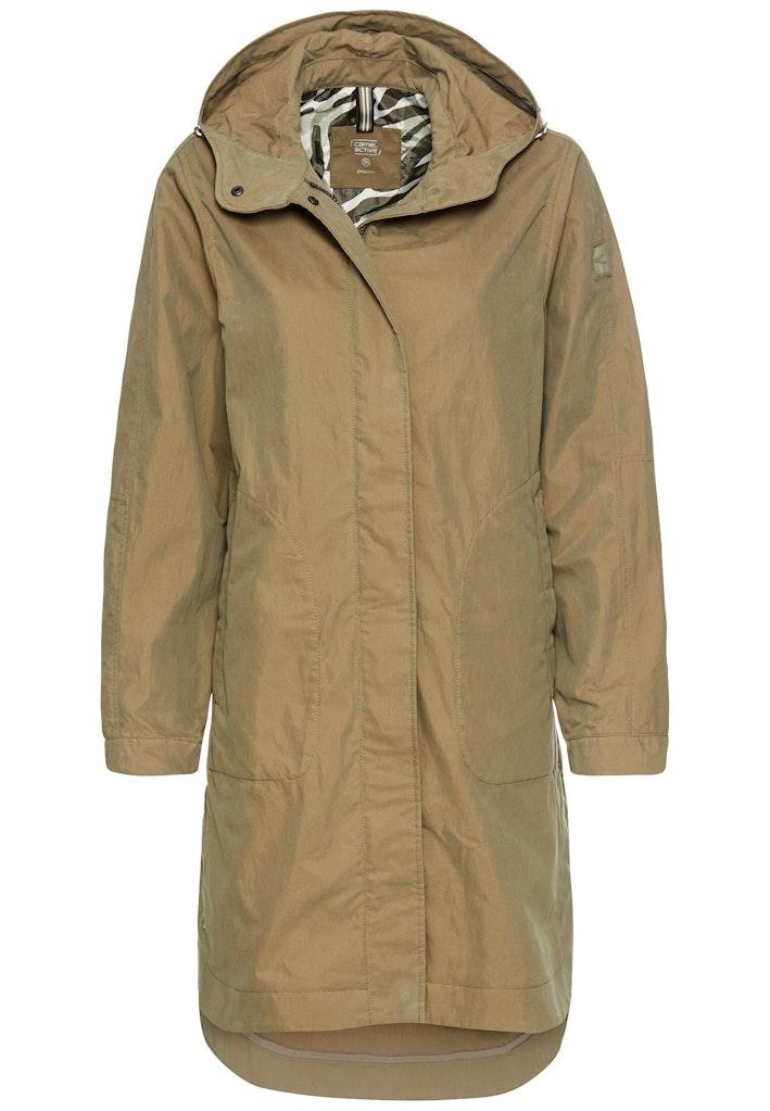 Langer Parka mit verstellbarer Taille Grün 36