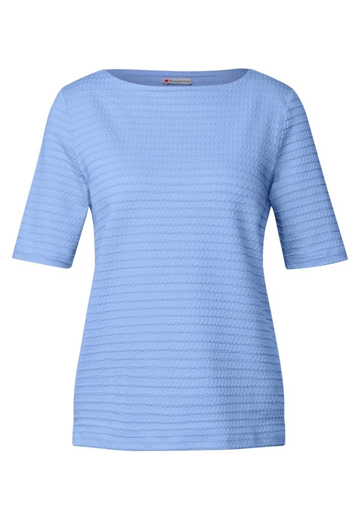 T-Shirt mit Struktur Blau 38
