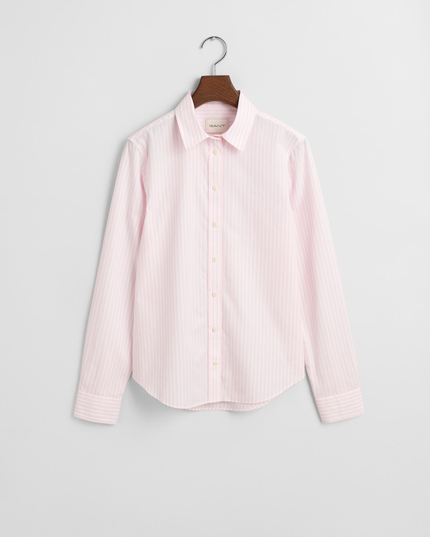 Regular Fit Popeline Bluse mit Streifen 36 - Light Pink