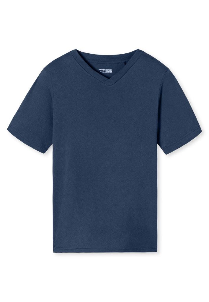 T-Shirt V-Ausschnitt Blau 52