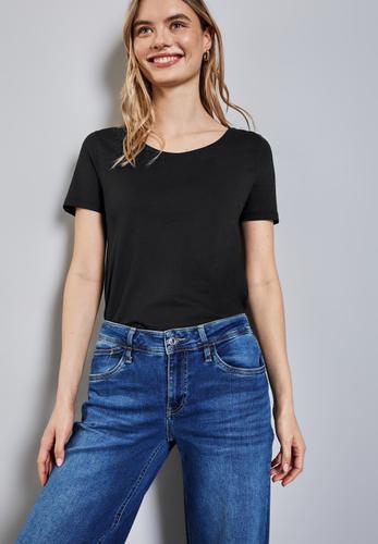 Basic T-Shirt in Unifarbe 36 - Black