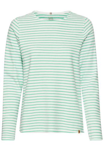 Langarmshirt mit Rundhalsausschnitt S Regular Fit - Peppermint Stripes