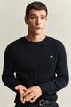 Zopfstrick Rundhalspullover aus Baumwolle XXXL - Evening Blue